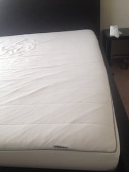 $200 Sultan Finnvik-- California King Mattress and bed frame (black). 3