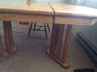 Wooden extendable table with a removable center leaf - $50 3