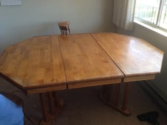 Wooden extendable table with a removable center leaf - $50 3