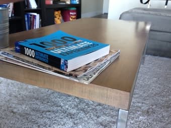 Modern bleached wood coffee table - $80 2