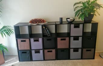 Living room storage system 72 in. x 36+ 13 Boxes $200 1