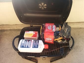 camping grill + utensils $20 2