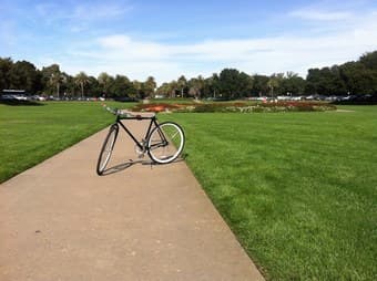 nice look bike with lock, front, and back light  (200) 1
