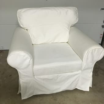 Sofa -Ikea Ektorp armchair & wooden storage cabinet 3