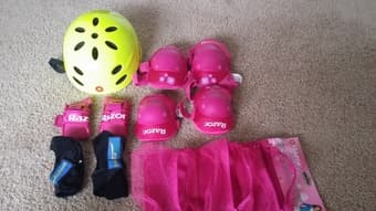 Kids helmet+protection gear-$8 2