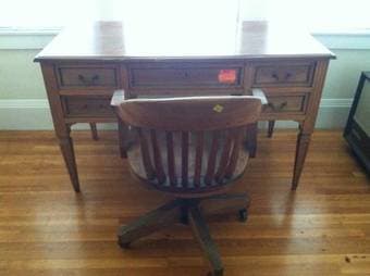 Wooden Desk and Chair - $135 1