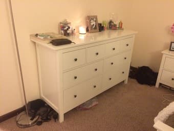 White 8 Drawer Dresser - $200 (redwood city) 3