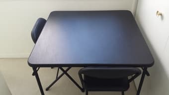(Selling for $15) Folding table with two chairs 1