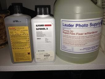 B&W photo development chemicals & equipment 1