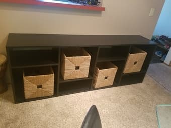Crate & barrel shelfs $70 and $100, coffee table $20 1