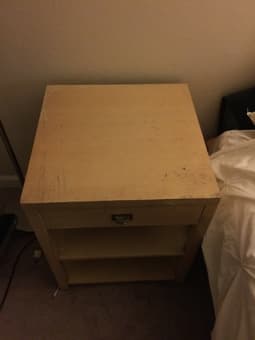 Modern blonde wood nightstand $35 1