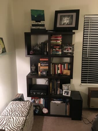 *MUST GO THIS WEEK*  Sturdy, espresso-colored wood bookshelf - $150 1
