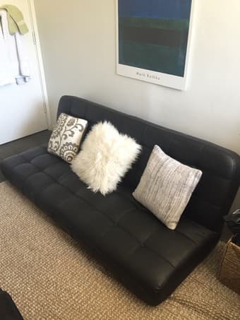 Black leather futon for $100 OBO 2