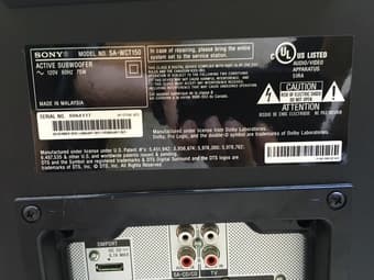SONY Subwfr and Sound bar Home Theater System - $75 3