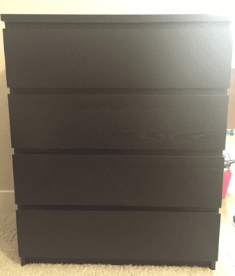 4 DRAWER TALL WOODEN DRESSER $95 2