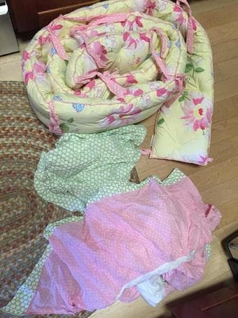 potterybarn kids baby cribsheet, bumper, crib skirt 1