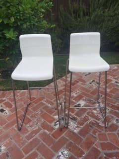 Two white bar height chairs - $100 ($350 value) - OBO 1