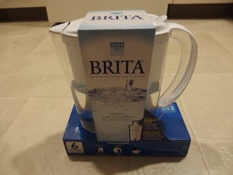 Selling Brita Space Saver Water Filter Pitcher, White, 6 Cup for $5. 1