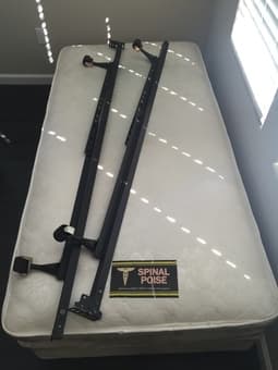 $20 twin size mattress, box spring, and metal frame 2