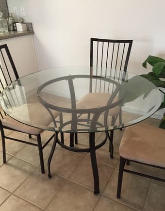 Like new glass dining table set - $250 1