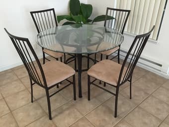 Like new glass dining table set - $250 2