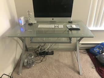 Beautiful glass desk - $100 3