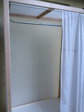 IKEA plastic wardrobe closet with curtain 1