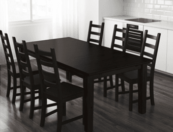 Extendable dining table with 4 chairs: $200( original value:$585) 3