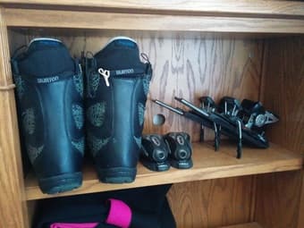 snowboard ($20) snowboard boots ($15) 2