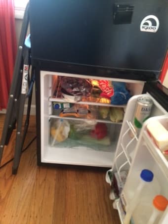Mini Fridge w/ Freezer $95 and Top Loading Hot / Cold Water Disp $75 2