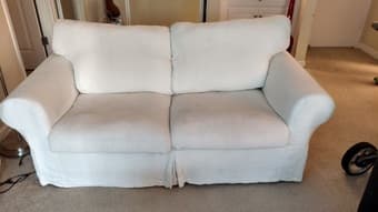 Furniture: Loveseat and loveseat cover - Very new !! 1