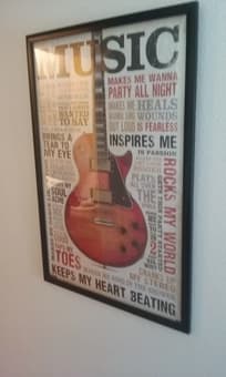 Poster With Frame	(MUSIC)	24 x 36 inches -> $9 1
