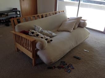 $100 futon full $20 ikea chair moving out this week 1