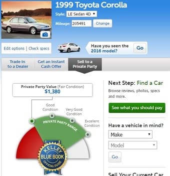 1999 Corolla $1100 1