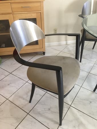 48” Glass Top Dining Table with 4 Chairs, $380 2