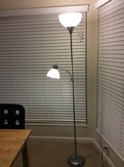 Moving sale: ,snow boots, round table, stand lamp 3