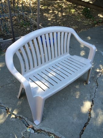 Glass outdoor table with plastic chairs 2