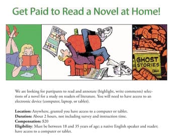 Get paid to read parts of a novel! 1