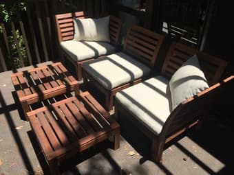 Professionally Assembled Ikea ÄPPLARÖ / HÅLLÖ Patio Furniture - $400 3