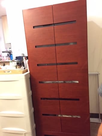 Cabinet, High Quality Solid Wood with Glass Accents and Shelving - $80 1