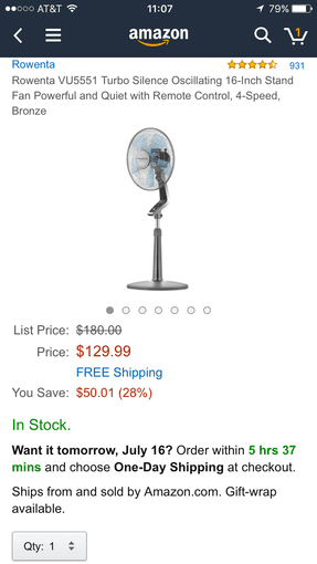 Stylish Rowenta Floor Fan + Remote 1
