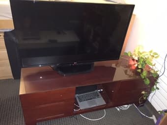 TV Stand, High Quality Solid Wood with Glass Accents - $80 2