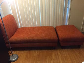 Orange Lounger and Ottoman 1