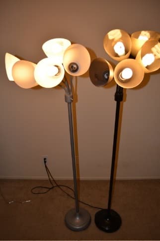 Floor Lamps, Skate Board, Wilson Tennis Racket, & Fan 3