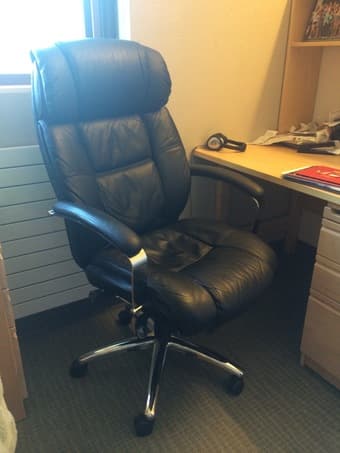 Executive black leather desk chair - $90 1