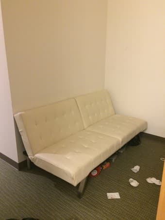 Cream Leather Couch/Futon - $150 1
