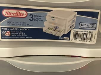 Sterilite 3-Drawer Organizer 15$ 2