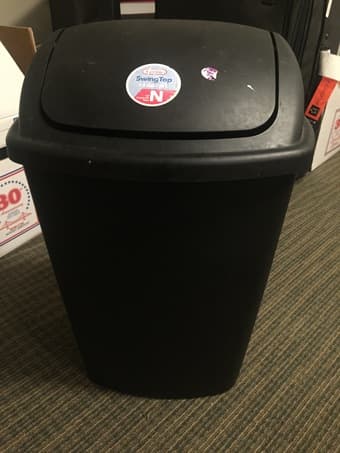 $5 moving sales: floor lamp, trash can, toaster, laptop backpack (BMW) 1