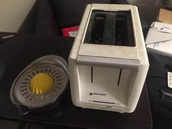 $5 moving sales: floor lamp, trash can, toaster, laptop backpack (BMW) 2
