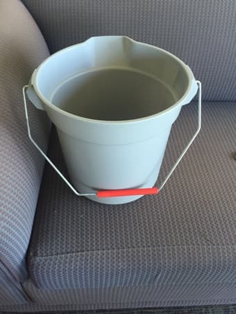 Bucket -$3 and plastic canisters -$1 each 2